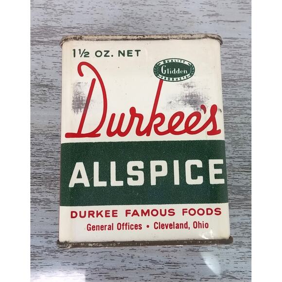 Vintage Durkees Allspice Metal Tin Container Kitchen Display Spice Collectible - Picture 4 of 10